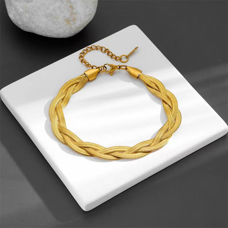 304 Stainless Steel Classic Style Cool Style Solid Color Bracelets