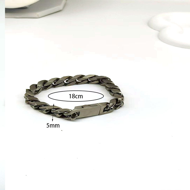 Titanium Steel Simple Style Classic Style Cool Style Solid Color Bracelets