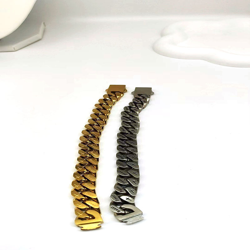 Titanium Steel Simple Style Classic Style Cool Style Solid Color Bracelets