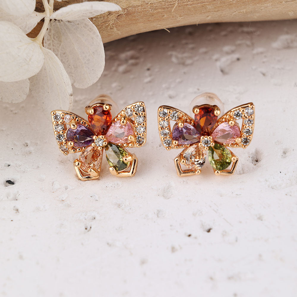 1 Pair IG Style Basic Classic Style Flower Inlay Brass Zircon Ear Studs