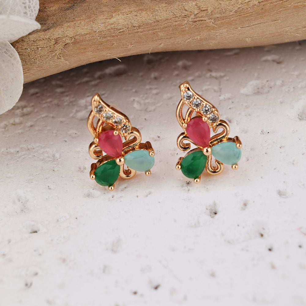 1 Pair IG Style Modern Style Classic Style Geometric Inlay Brass Zircon Ear Studs