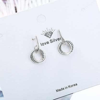 1 Pair Simple Style Classic Style Solid Color Inlay Copper Zircon Drop Earrings