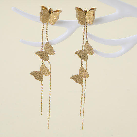 1 Pair Elegant Vintage Style Roman Style Letter Heart Shape Butterfly Zinc Alloy Drop Earrings