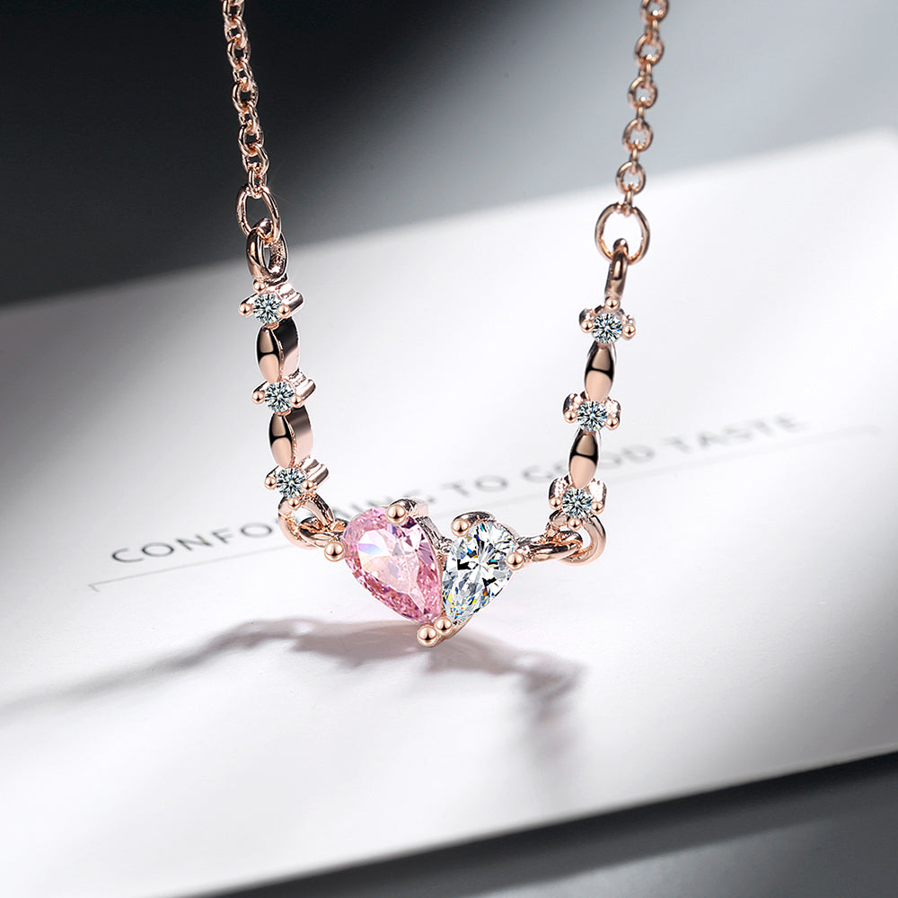 Copper Simple Style Classic Style Inlay Heart Shape Zircon Pendant Necklace