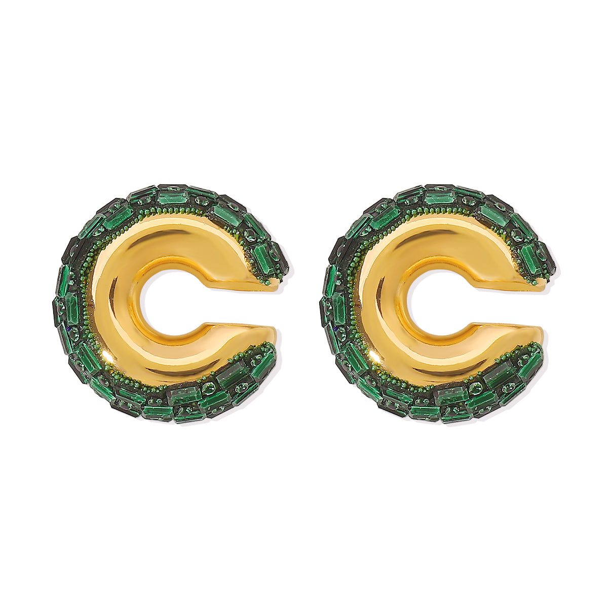 1 Pair Casual Simple Style Geometric CCB Rhinestones Ear Cuffs