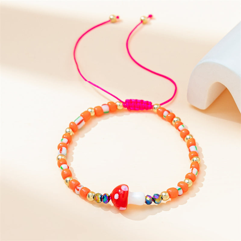 IG Style Cute Simple Style Mushroom Glass Unisex Drawstring Bracelets