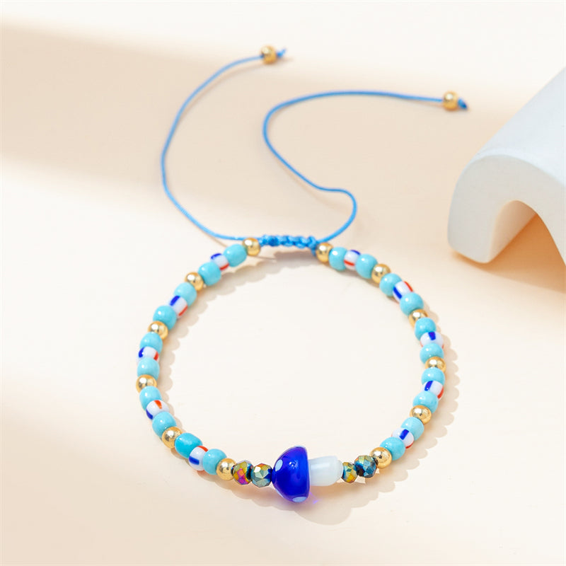 IG Style Cute Simple Style Mushroom Glass Unisex Drawstring Bracelets