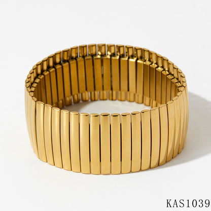 Modern Style Stripe 304 Stainless Steel 16K Gold Plated White Gold Plated Gold Plated Bangle In Bulk