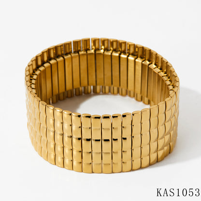 Modern Style Stripe 304 Stainless Steel 16K Gold Plated White Gold Plated Gold Plated Bangle In Bulk