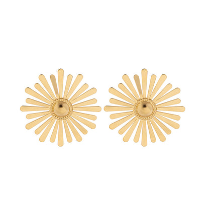 1 Pair IG Style Casual Chrysanthemum Alloy Gold Plated Ear Studs
