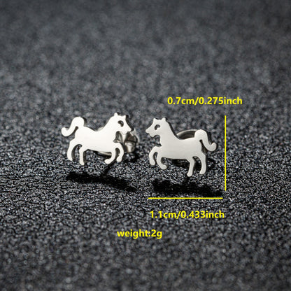 1 Pair Simple Style Classic Style Solid Color Polishing Plating 304 Stainless Steel 18K Gold Plated Ear Studs