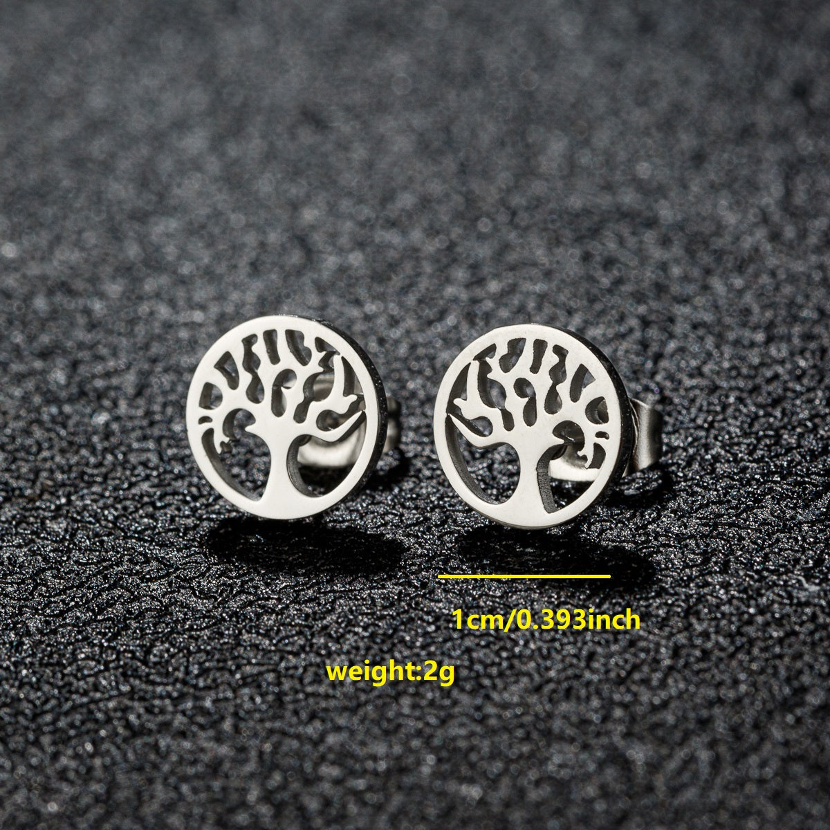 1 Pair Simple Style Classic Style Solid Color Polishing Plating 304 Stainless Steel 18K Gold Plated Ear Studs