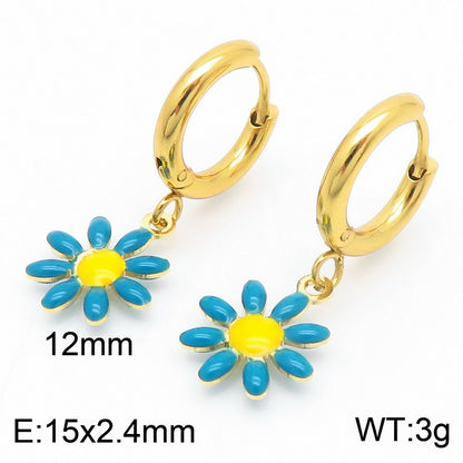 Basic Cross Daisy Stainless Steel Plating Bracelets Necklace