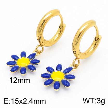 Basic Cross Daisy Stainless Steel Plating Bracelets Necklace