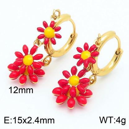 Basic Cross Daisy Stainless Steel Plating Bracelets Necklace