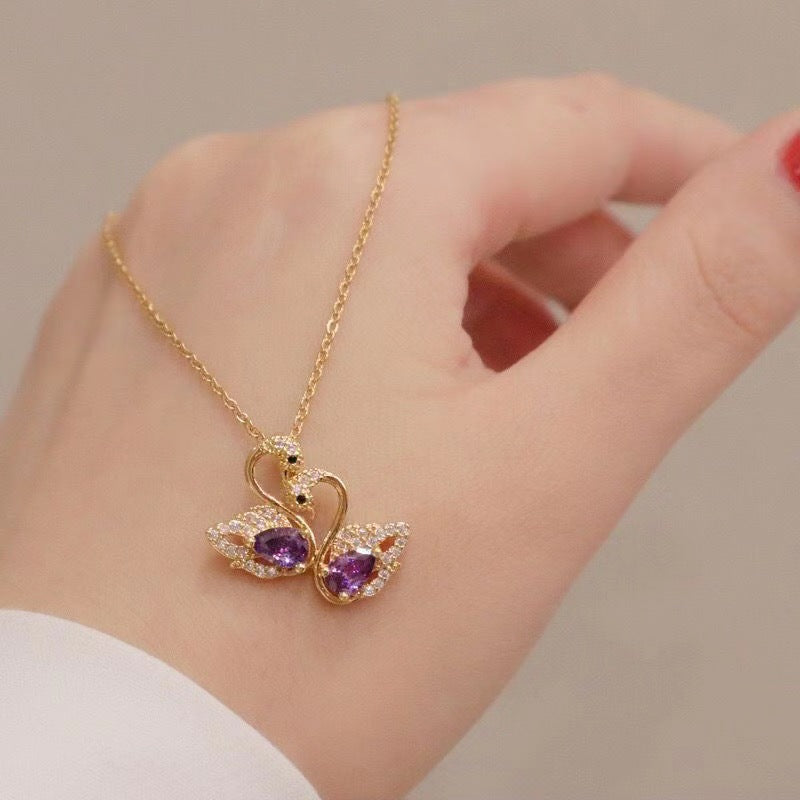 304 Stainless Steel Copper 18K Gold Plated Glam Simple Style Plating Inlay Solid Color Acrylic Glass Zircon Pendant Necklace