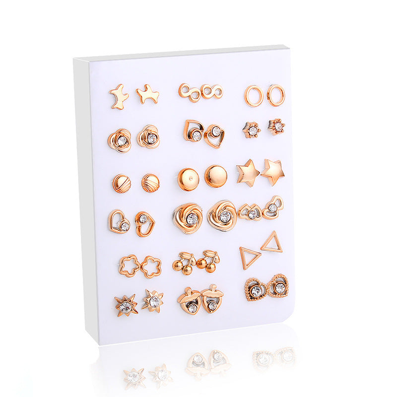 Fashion Geometric Plastic Enamel Pearl Women's Ear Studs 1 Set