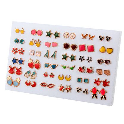 Fashion Geometric Plastic Enamel Pearl Women's Ear Studs 1 Set