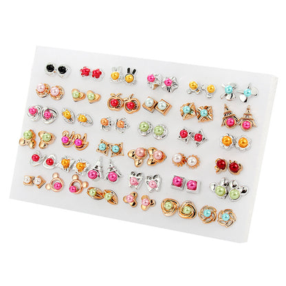 Fashion Geometric Plastic Enamel Pearl Women's Ear Studs 1 Set