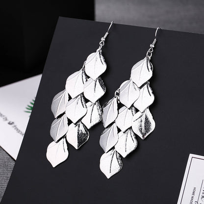 Fashion Leaf Metal Plating Women's Drop Earrings 1 Pair