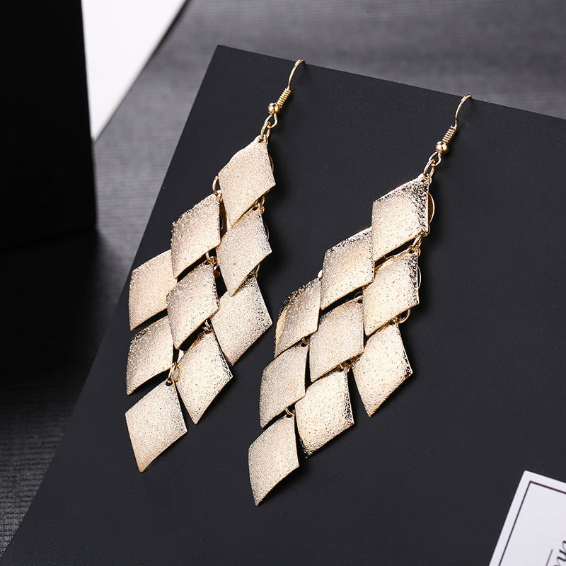 Fashion Leaf Metal Plating Women's Drop Earrings 1 Pair