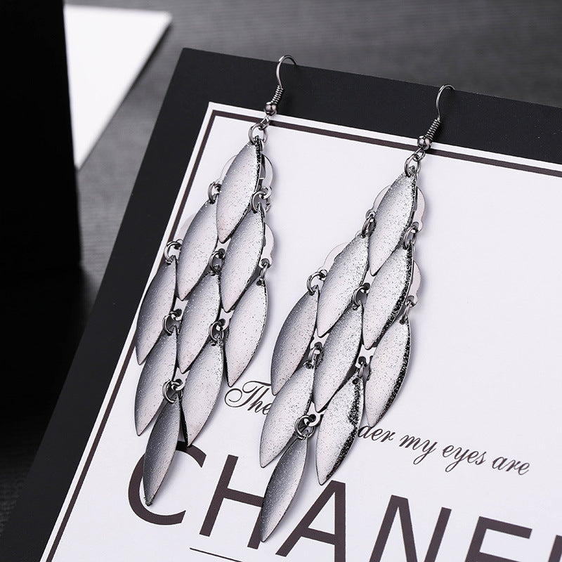 Fashion Leaf Metal Plating Women's Drop Earrings 1 Pair