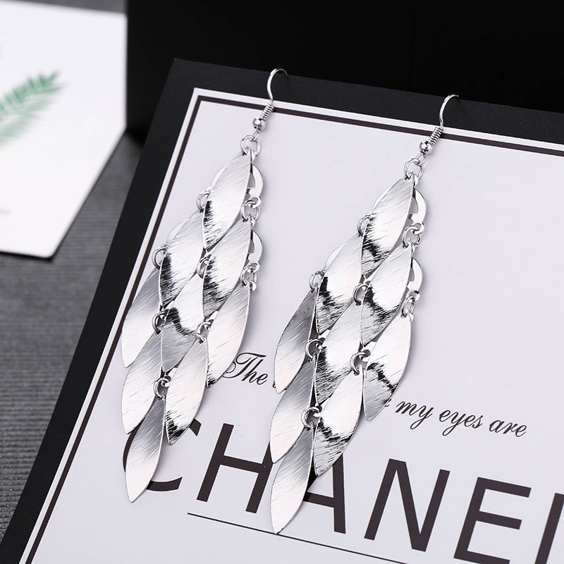 Fashion Leaf Metal Plating Women's Drop Earrings 1 Pair