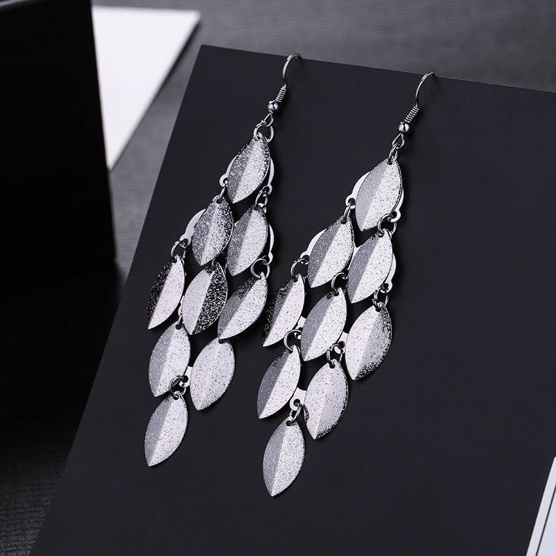 Fashion Leaf Metal Plating Women's Drop Earrings 1 Pair