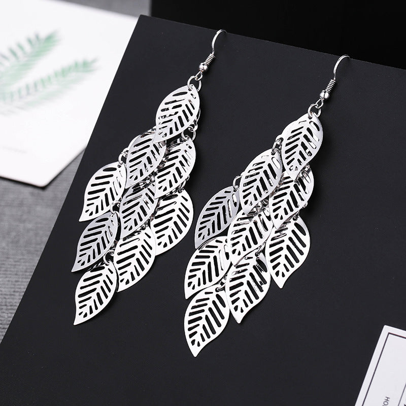 Fashion Leaf Metal Plating Women's Drop Earrings 1 Pair