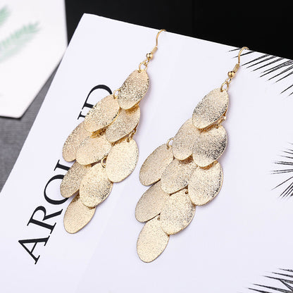 Fashion Leaf Metal Plating Women's Drop Earrings 1 Pair