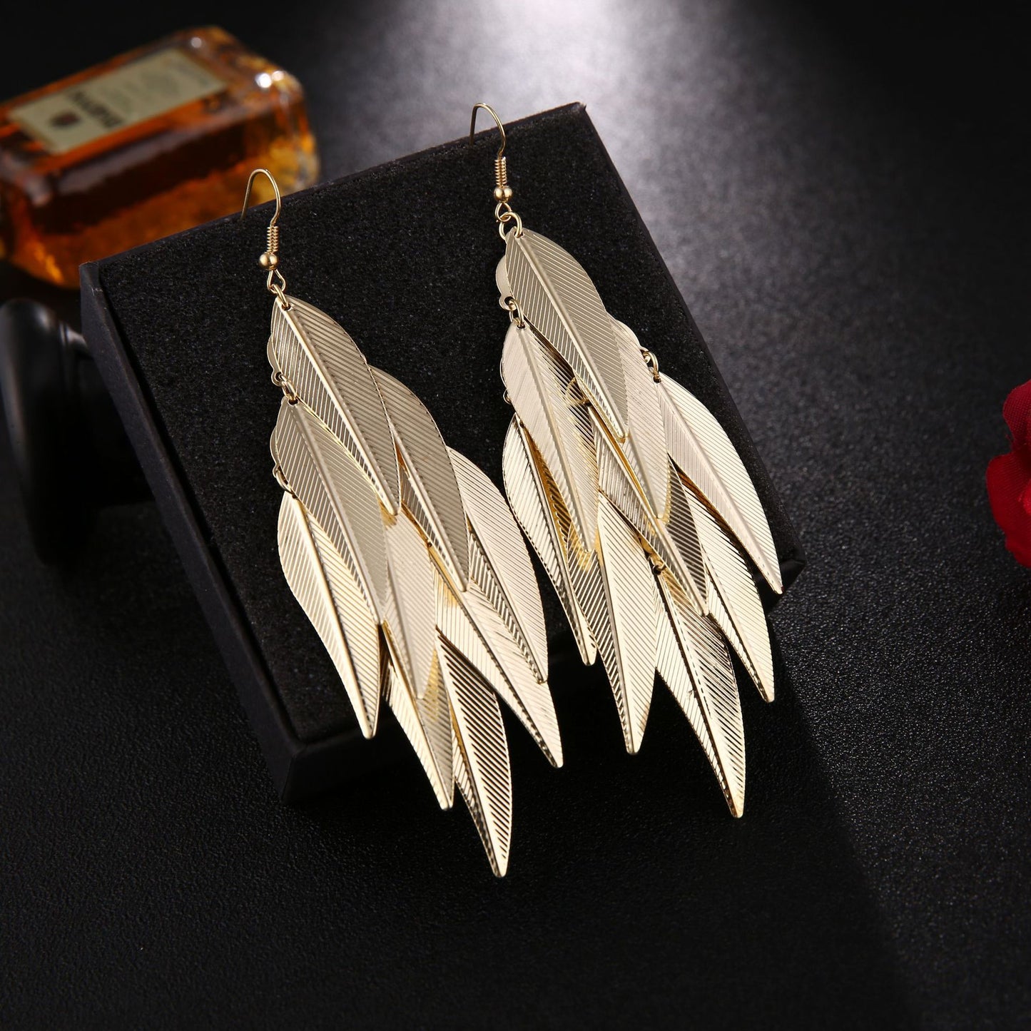 Fashion Leaf Metal Plating Women's Drop Earrings 1 Pair