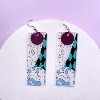 1 Pair Fashion Printing Rectangle Arylic Women's Drop Earrings