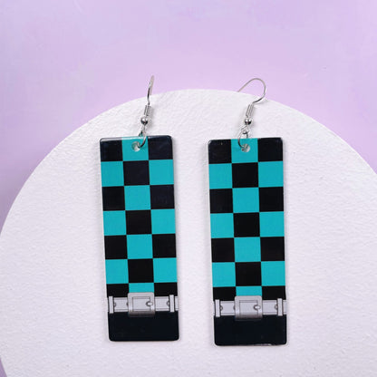 1 Pair Fashion Printing Rectangle Arylic Women's Drop Earrings