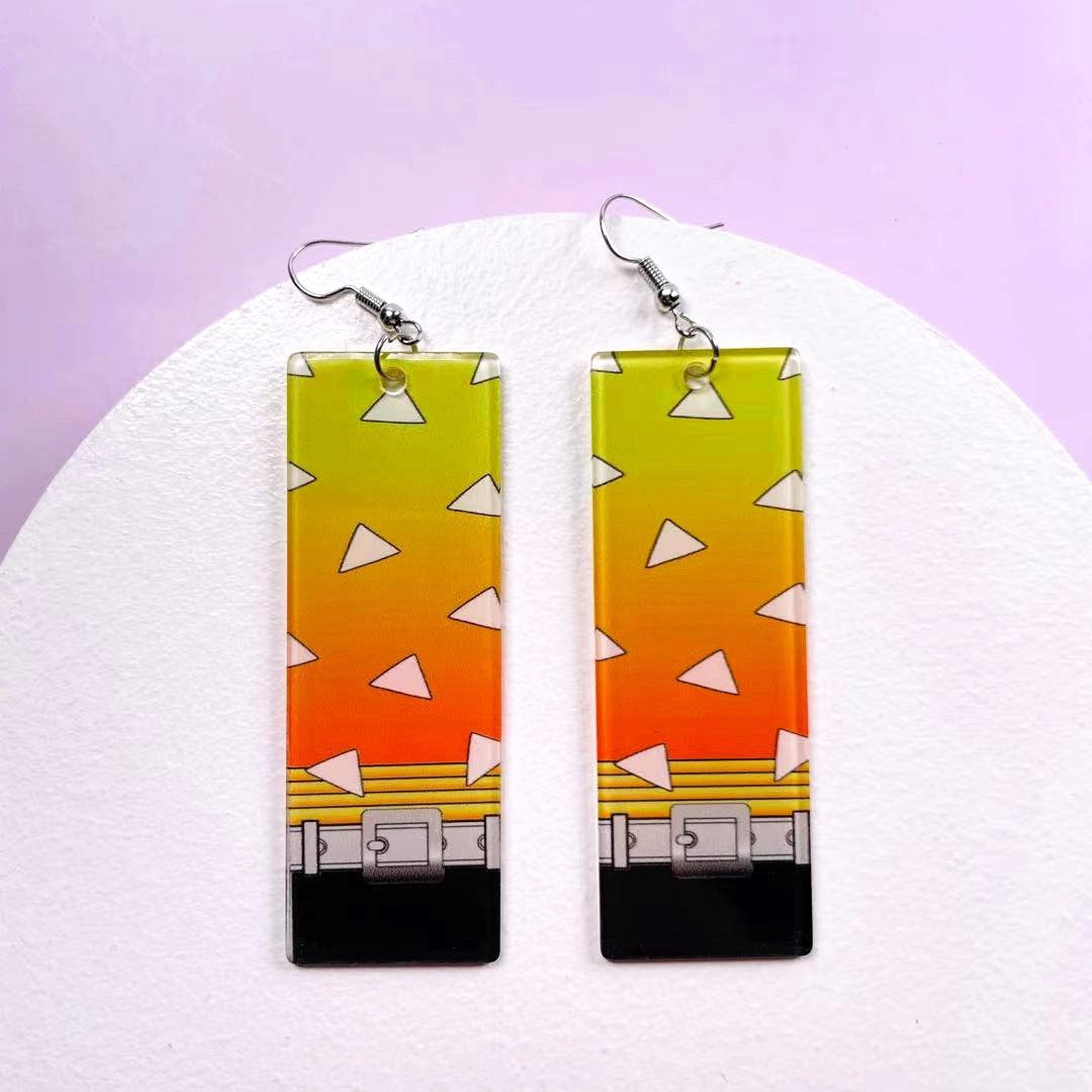 1 Pair Fashion Printing Rectangle Arylic Women's Drop Earrings