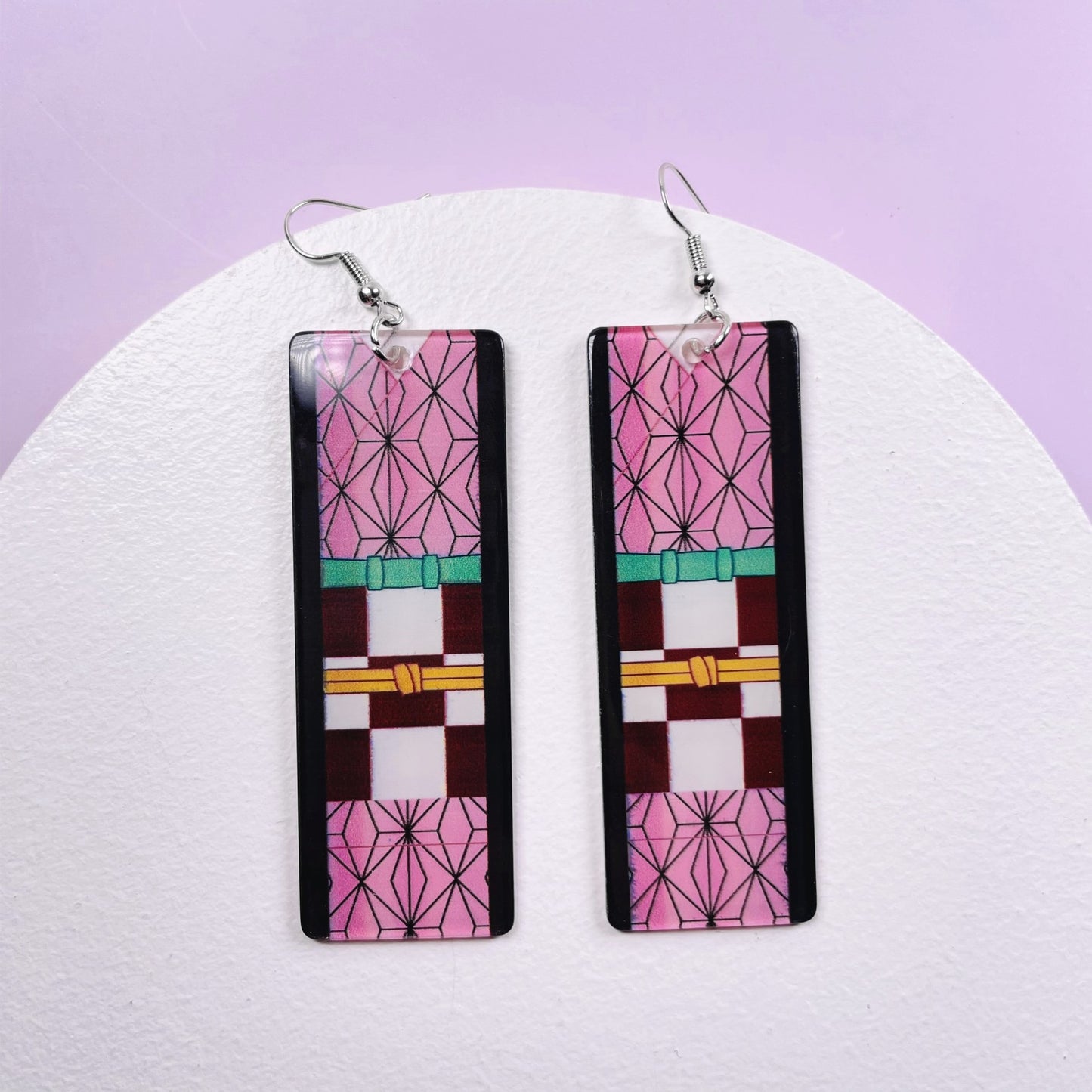 1 Pair Fashion Printing Rectangle Arylic Women's Drop Earrings