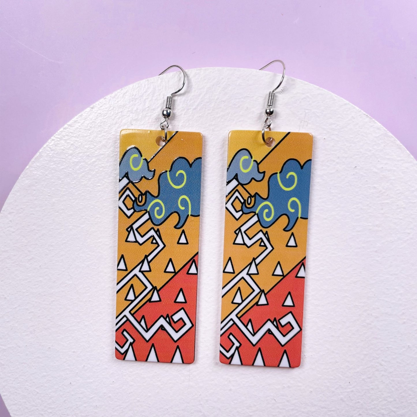 1 Pair Fashion Printing Rectangle Arylic Women's Drop Earrings