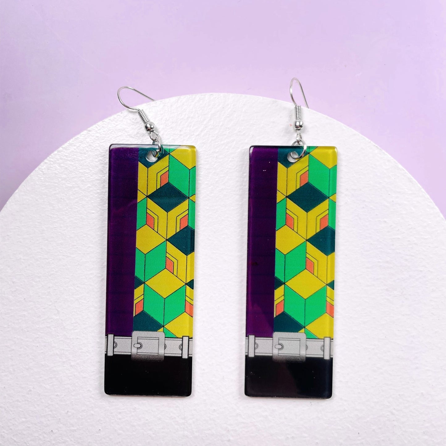 1 Pair Fashion Printing Rectangle Arylic Women's Drop Earrings