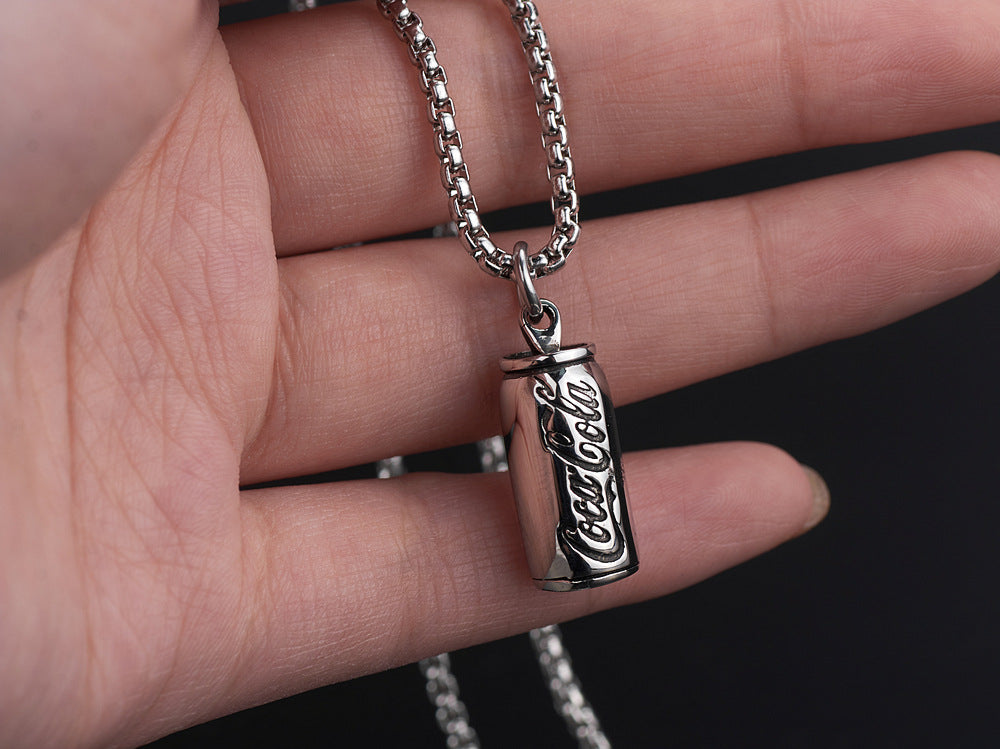 Hip-hop Retro Solid Color Stainless Steel Irregular Polishing Pendant Necklace