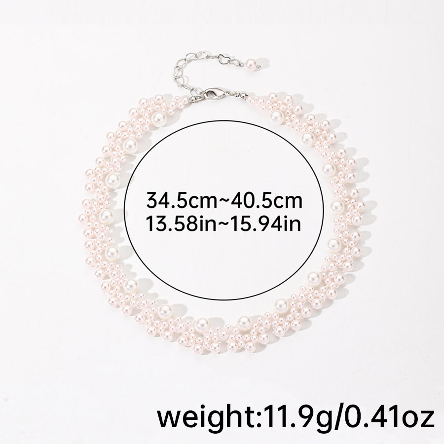 Elegant Simple Style Round Artificial Crystal Imitation Pearl Beaded Women's Necklace