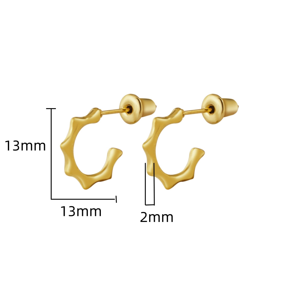 1 Pair IG Style Geometric 304 Stainless Steel 18K Gold Plated Ear Studs