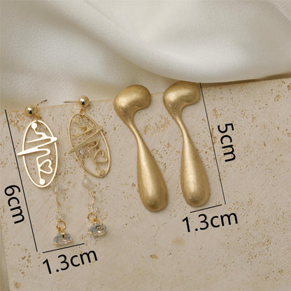 Copper 18K Gold Plated Cute Commute Inlay Scallop Flower Zircon Earrings Necklace