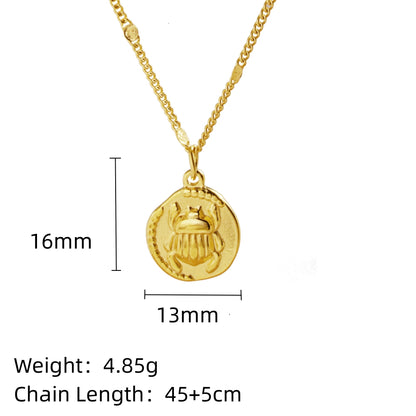 304 Stainless Steel 18K Gold Plated IG Style Simple Style Insect Necklace