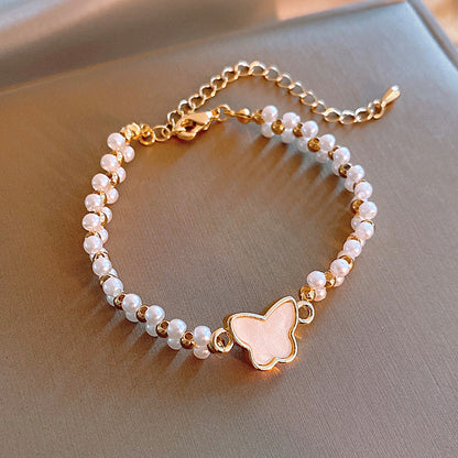 Fashion Star Heart Shape Butterfly Artificial Pearl Wholesale Bracelets