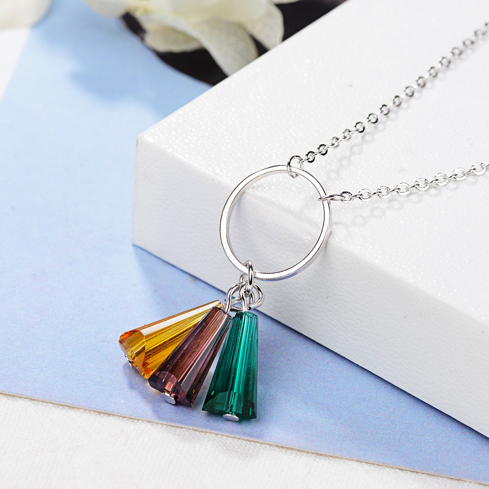 Artificial Crystal Copper Simple Style Classic Style Tassel Color Block Pendant Necklace