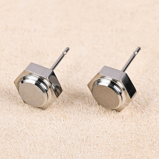 1 Pair Simple Style Classic Style Geometric Polishing Ferroalloy Ear Studs