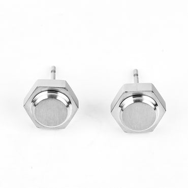 1 Pair Simple Style Classic Style Geometric Polishing Ferroalloy Ear Studs