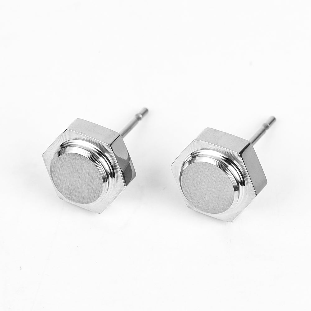 1 Pair Simple Style Classic Style Geometric Polishing Ferroalloy Ear Studs