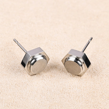 1 Pair Simple Style Classic Style Geometric Polishing Ferroalloy Ear Studs