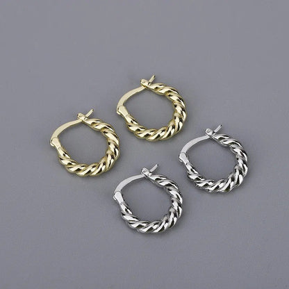 1 Pair Casual Simple Style Twist Plating 304 Stainless Steel Gold Plated Earrings
