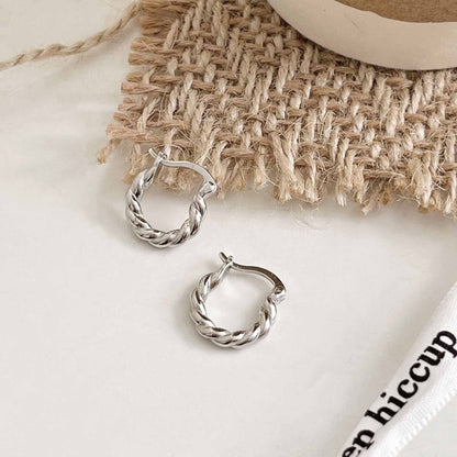 1 Pair Casual Simple Style Twist Plating 304 Stainless Steel Gold Plated Earrings